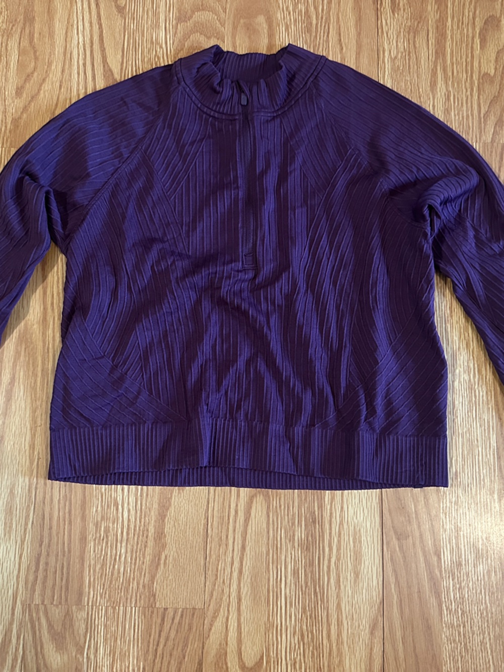 LULU Purple Cropped 1/3 zip pullover